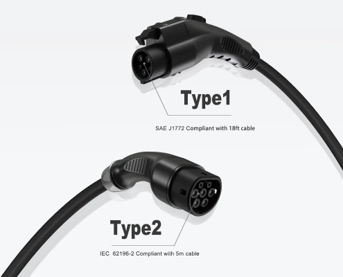 The Joint EVC10 NA EV Charger with Type 1 charging plug.