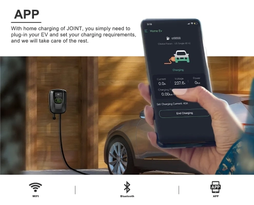 Users can connect the Joint EVC10 NA AC charging station by mobile phone