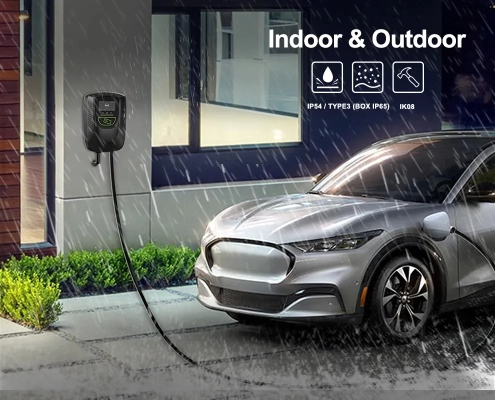 Users can use the Joint EVC10 commercial AC charger indoors and outdoors.