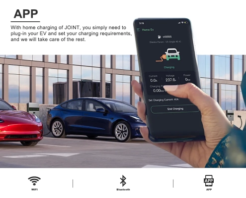 Users can connect the Joint EVD100 30 KW DC charger by the smart app.