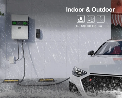 The Joint EVD100 DC Fast charger can be installed indoors and outdoors