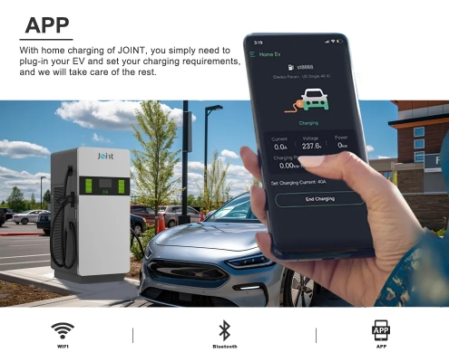 EV drivers can connect the Joint EVD100 dc fast charger with smart app
